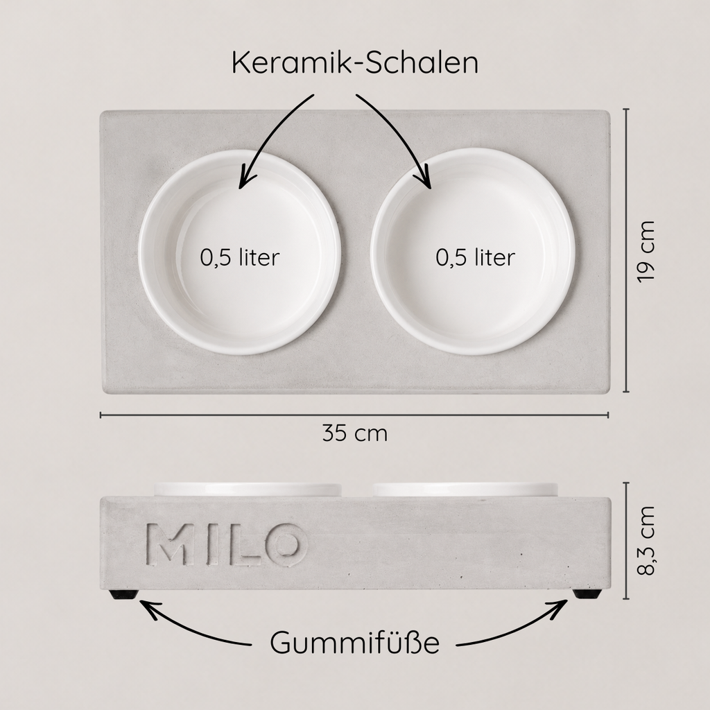 Doppelnapf – klein, eckig