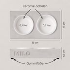 Doppelnapf – klein, eckig | Katzennapf
