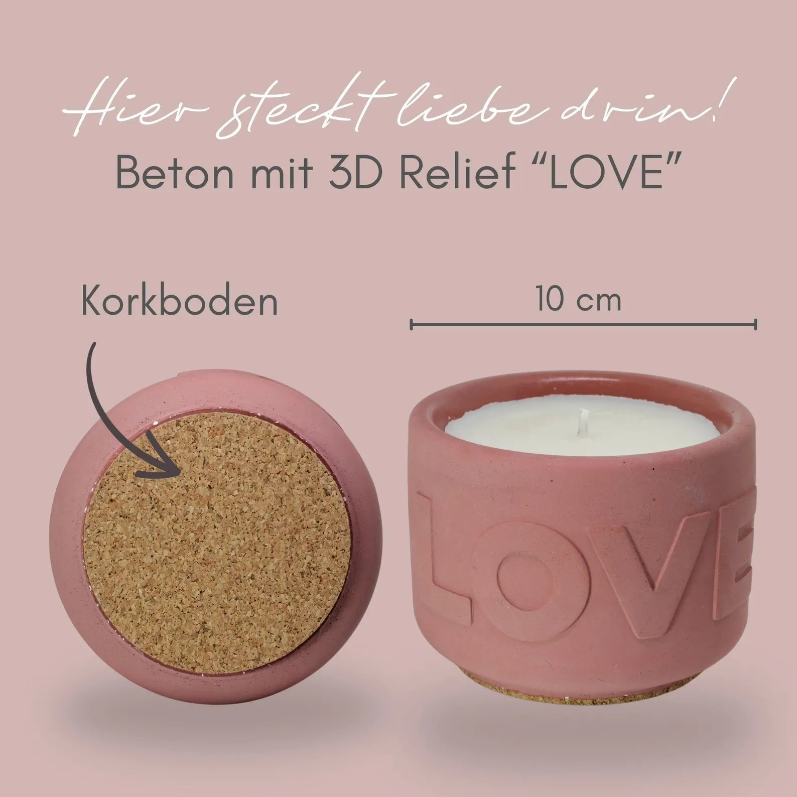 LOVE Kerze aus Beton