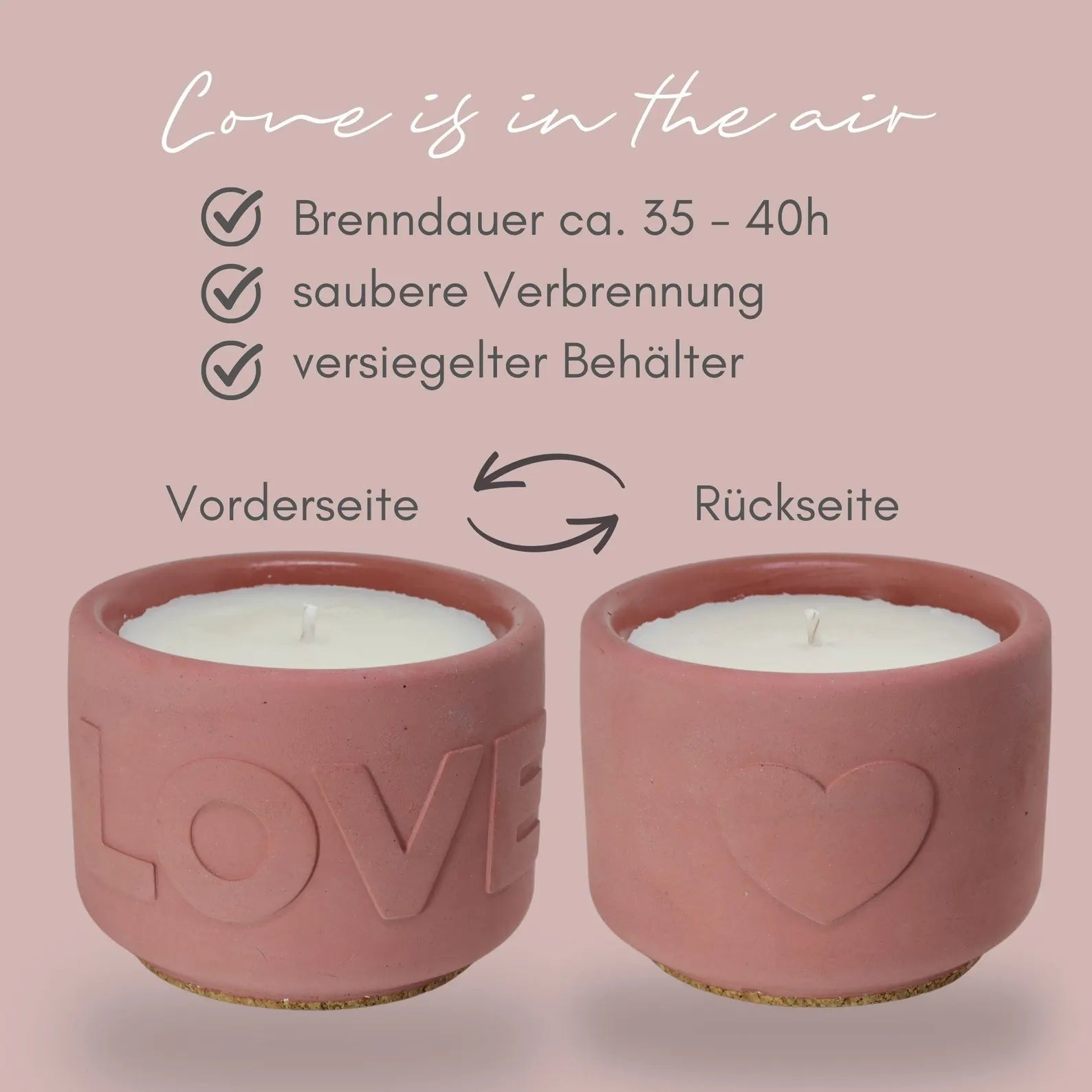 LOVE Kerze aus Beton