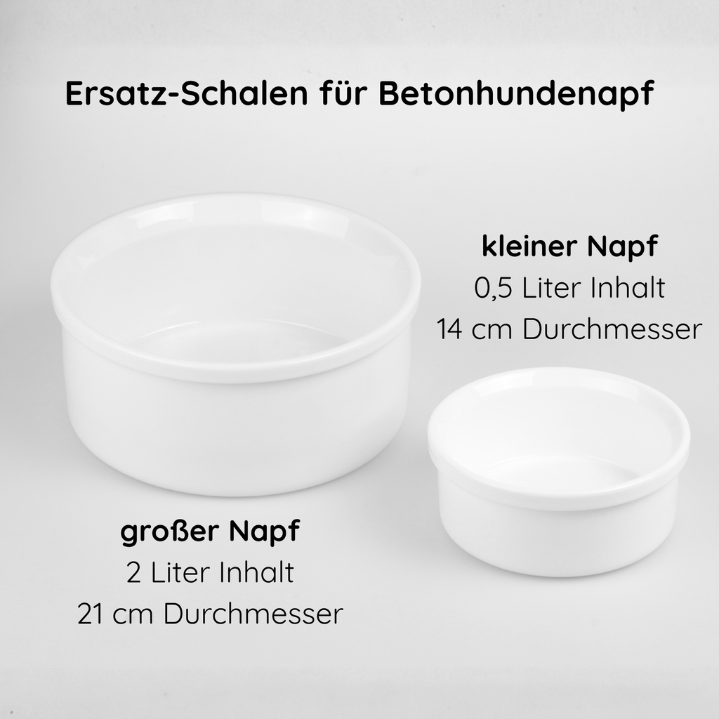 Porzellan-Ersatzschale für Beton-Hundenäpfe – kompatibel mit Betolz PATERA