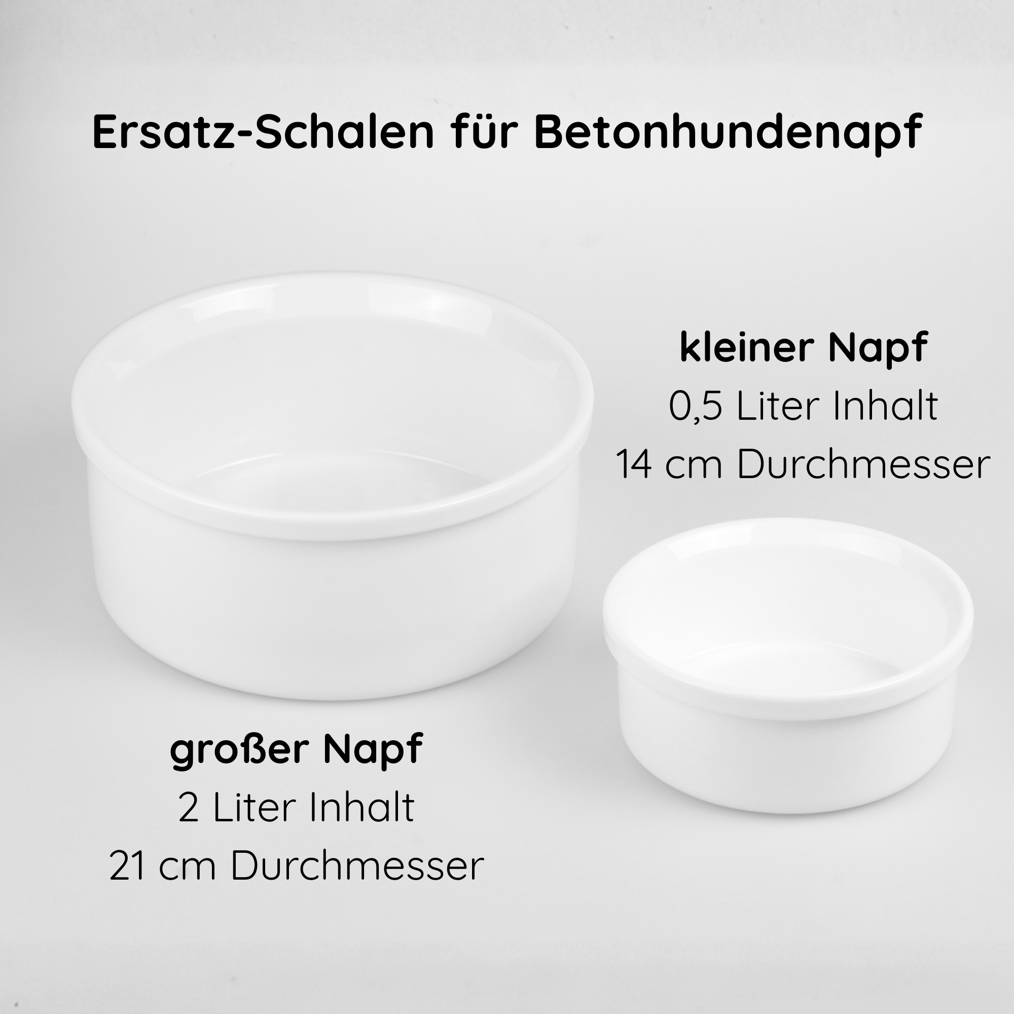 Porzellan-Ersatzschale für Beton-Hundenäpfe – kompatibel mit Betolz PATERA